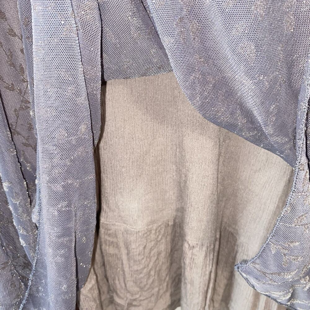 Indigo Soul Woman’s Layered Blouse SZ L Velvet Burnout Flowy Fairycore Tunic Top - Picture 7 of 9